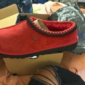 UGG Vibrant Red Suede Slippers